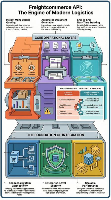 Freightcommerce API Benefits Infographic
