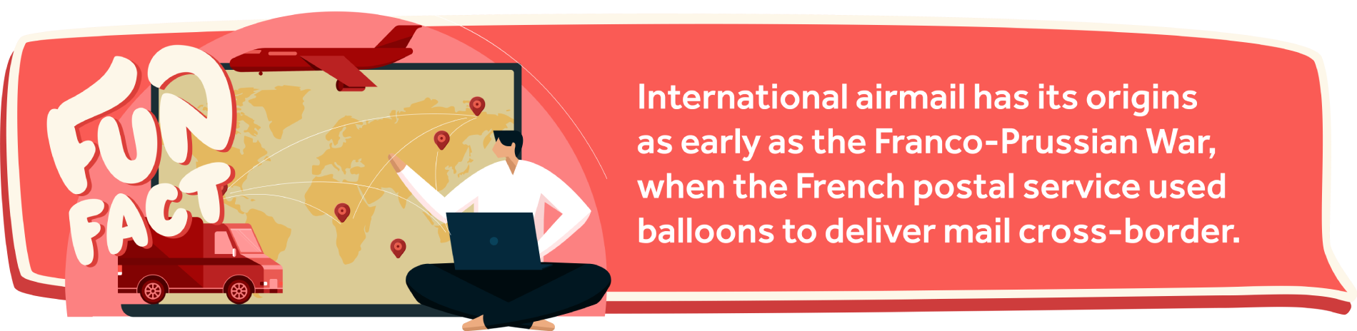 International airmail has its origins as early as the Franco-Prussian War, when the French postal service used balloons to deliver mail cross-border.