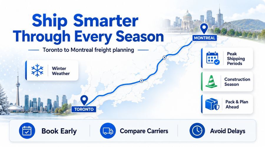 Seasonal Shipping Considerations for Shipping from Toronto to Montreal