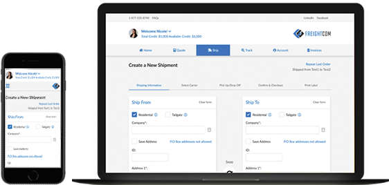 Ship Parcel, Package, or Pallet with Freightcom