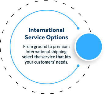 Visual circle shape guide illustrating International Service Options