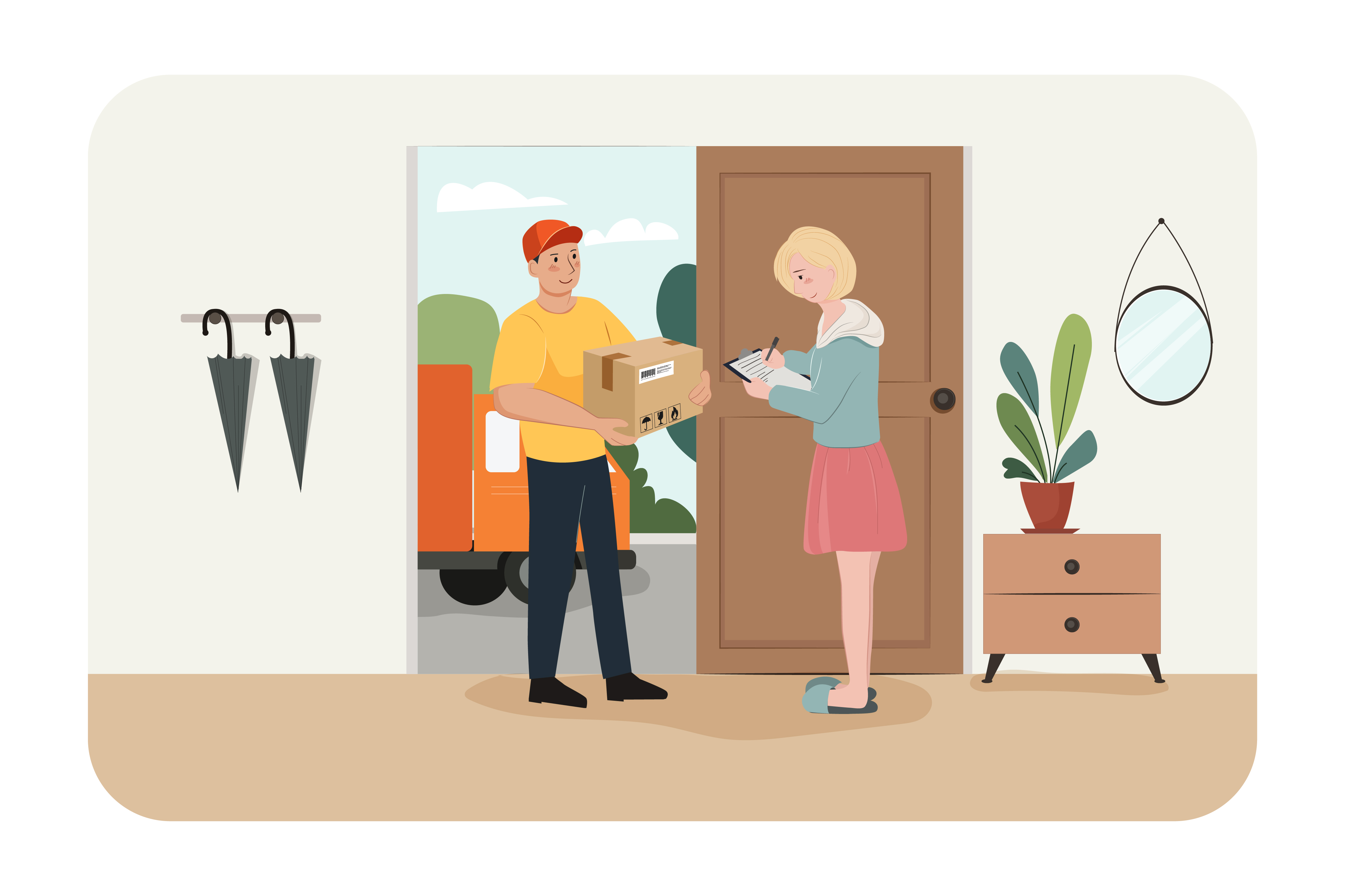 courier delivery clipart
